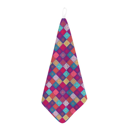 Boho Mandala Patchwork Pattern Print Hand Towel