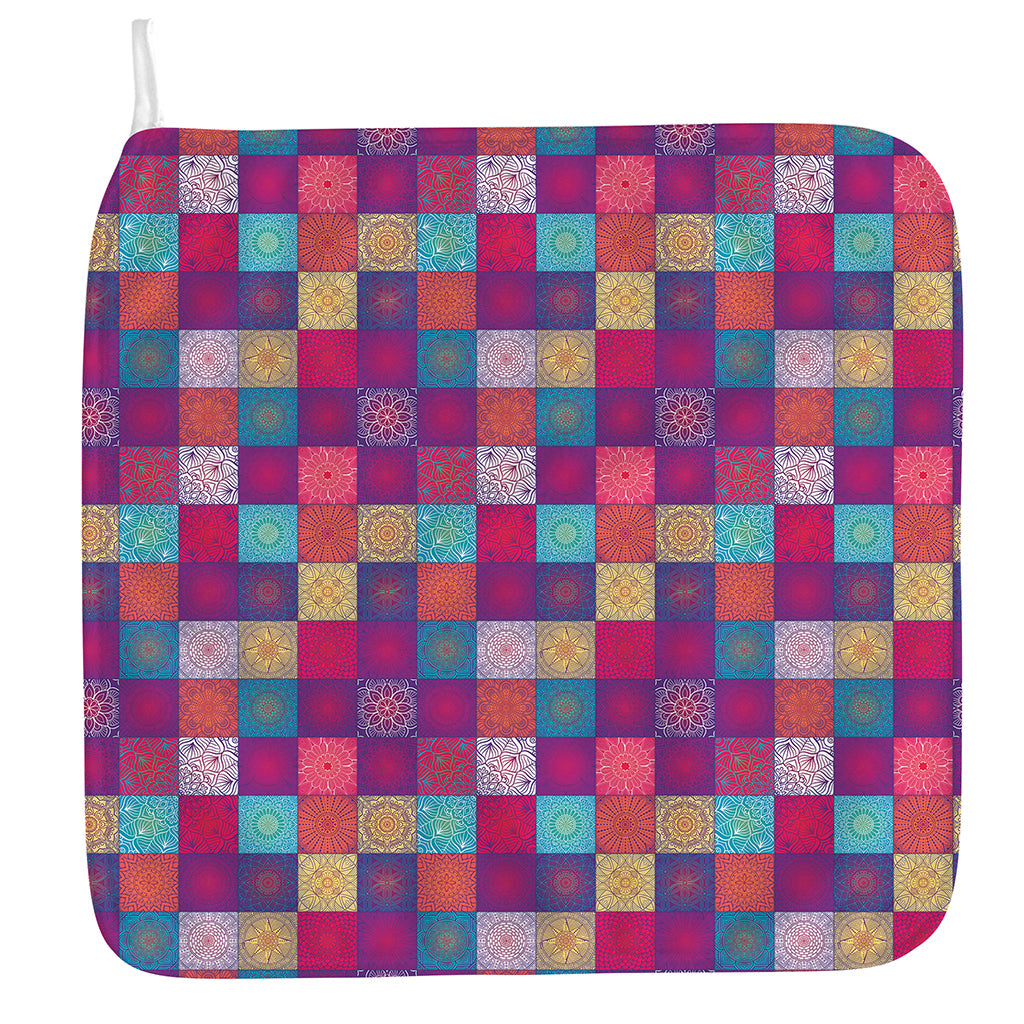 Boho Mandala Patchwork Pattern Print Hand Towel
