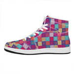Boho Mandala Patchwork Pattern Print High Top Leather Sneakers