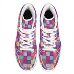 Boho Mandala Patchwork Pattern Print High Top Leather Sneakers