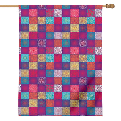 Boho Mandala Patchwork Pattern Print House Flag