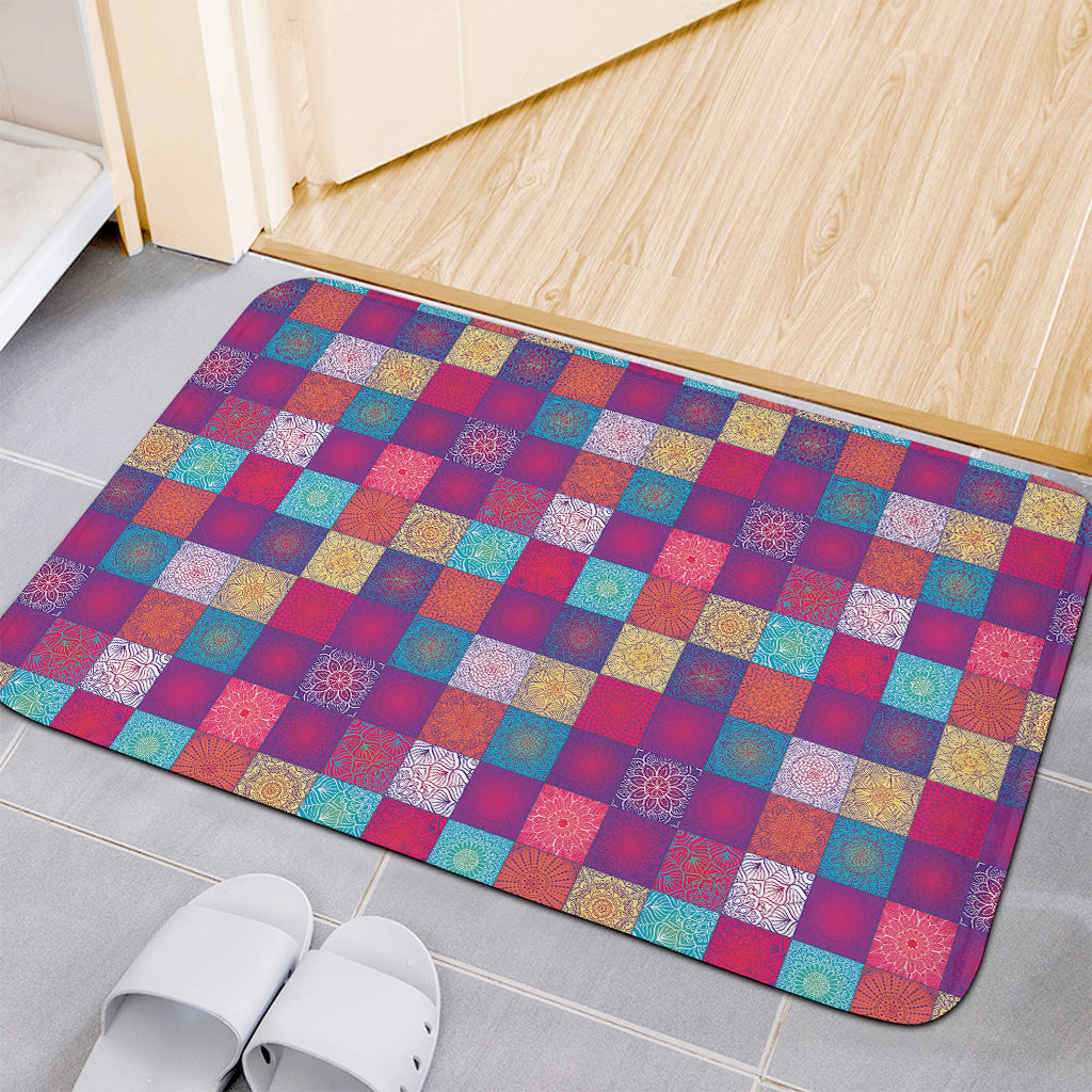 Boho Mandala Patchwork Pattern Print Indoor Door Mat