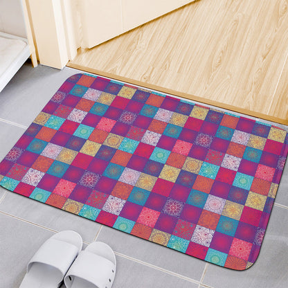 Boho Mandala Patchwork Pattern Print Indoor Door Mat