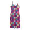 Boho Mandala Patchwork Pattern Print Jersey Midi Cami Dress