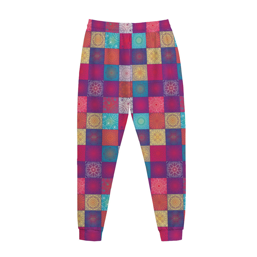 Boho Mandala Patchwork Pattern Print Jogger Pants
