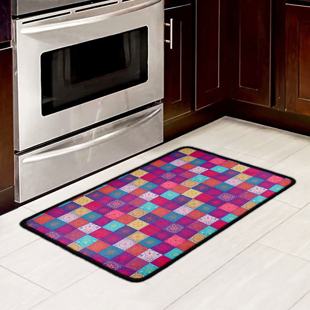Boho Mandala Patchwork Pattern Print Kitchen Mat