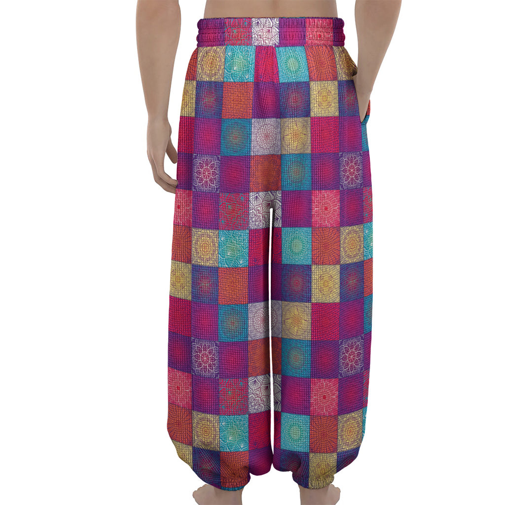 Boho Mandala Patchwork Pattern Print Lantern Pants