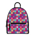 Boho Mandala Patchwork Pattern Print Leather Backpack