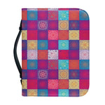 Boho Mandala Patchwork Pattern Print Leather Bible Cover