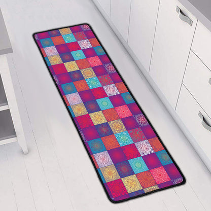 Boho Mandala Patchwork Pattern Print Long Kitchen Mat