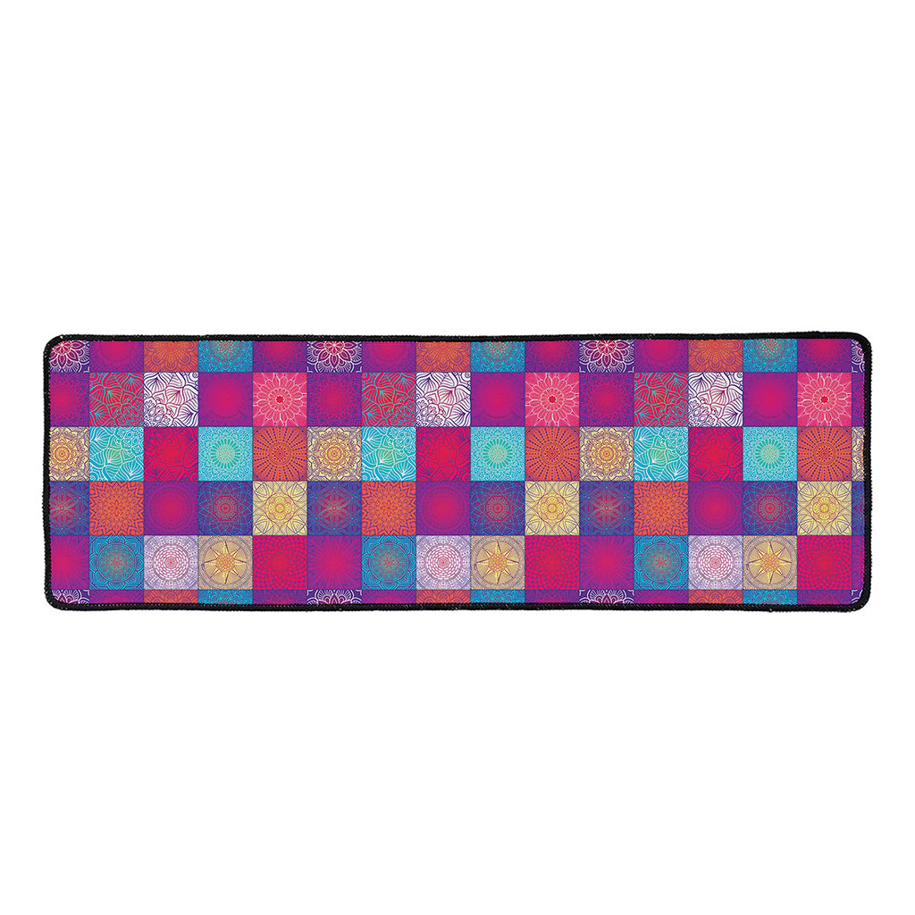 Boho Mandala Patchwork Pattern Print Long Kitchen Mat
