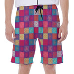 Boho Mandala Patchwork Pattern Print Men's Beach Shorts