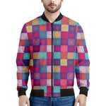 Boho Mandala Patchwork Pattern Print Men's Bomber Jacket