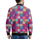 Boho Mandala Patchwork Pattern Print Men's Bomber Jacket