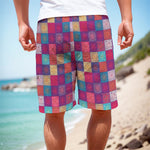 Boho Mandala Patchwork Pattern Print Men's Cargo Shorts