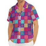 Boho Mandala Patchwork Pattern Print Men's Deep V-Neck Shirt