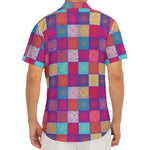 Boho Mandala Patchwork Pattern Print Men's Deep V-Neck Shirt