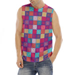 Boho Mandala Patchwork Pattern Print Men's Fitness Tank Top