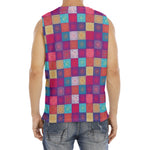 Boho Mandala Patchwork Pattern Print Men's Fitness Tank Top