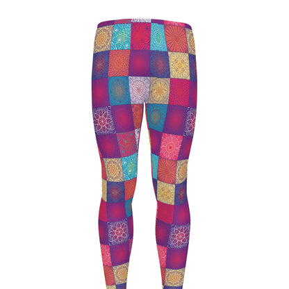 Boho Mandala Patchwork Pattern Print Men's leggings