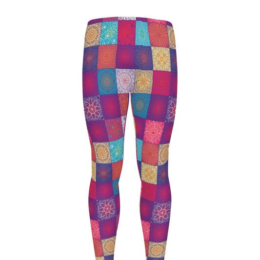 Boho Mandala Patchwork Pattern Print Men's leggings