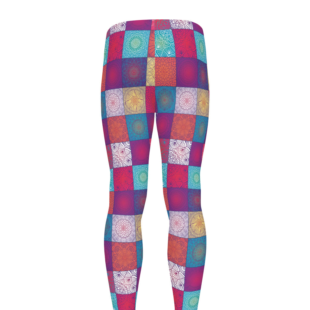 Boho Mandala Patchwork Pattern Print Men's leggings