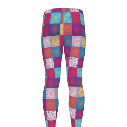 Boho Mandala Patchwork Pattern Print Men's leggings