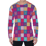 Boho Mandala Patchwork Pattern Print Men's Long Sleeve T-Shirt