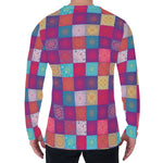 Boho Mandala Patchwork Pattern Print Men's Long Sleeve T-Shirt