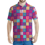 Boho Mandala Patchwork Pattern Print Men's Polo Shirt