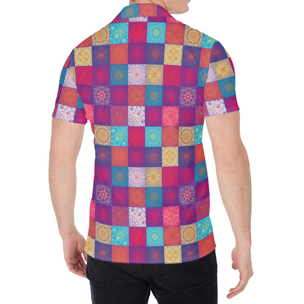 Boho Mandala Patchwork Pattern Print Men's Shirt
