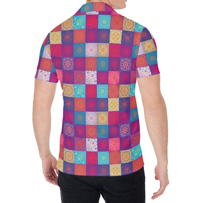 Boho Mandala Patchwork Pattern Print Men's Shirt