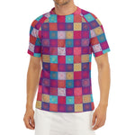 Boho Mandala Patchwork Pattern Print Men's Short Sleeve Rash Guard