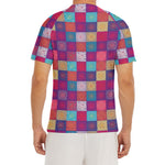 Boho Mandala Patchwork Pattern Print Men's Short Sleeve Rash Guard