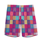 Boho Mandala Patchwork Pattern Print Men's Sports Shorts