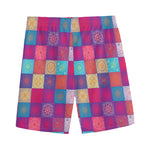 Boho Mandala Patchwork Pattern Print Men's Sports Shorts