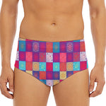 Boho Mandala Patchwork Pattern Print Men's Triangle Swim Briefs
