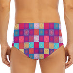 Boho Mandala Patchwork Pattern Print Men's Triangle Swim Briefs