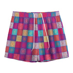 Boho Mandala Patchwork Pattern Print Mesh Shorts