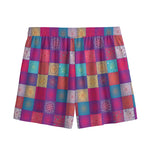 Boho Mandala Patchwork Pattern Print Mesh Shorts