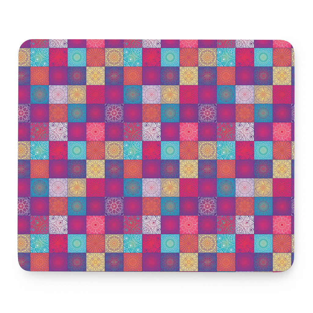 Boho Mandala Patchwork Pattern Print Mouse Pad
