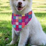 Boho Mandala Patchwork Pattern Print Over The Collar Dog Bandana