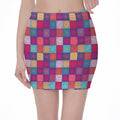 Boho Mandala Patchwork Pattern Print Pencil Mini Skirt