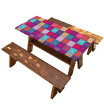 Boho Mandala Patchwork Pattern Print Picnic Table Cover