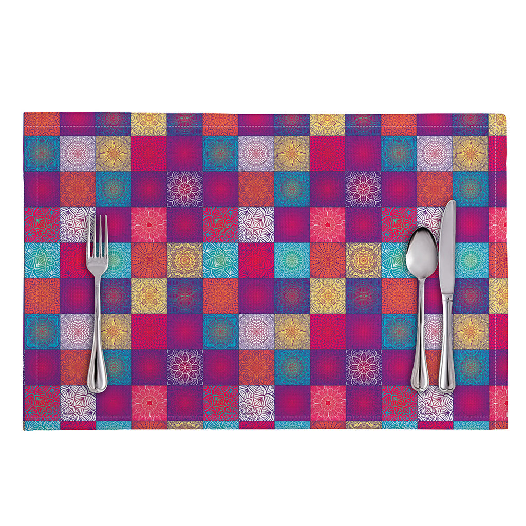 Boho Mandala Patchwork Pattern Print Placemat