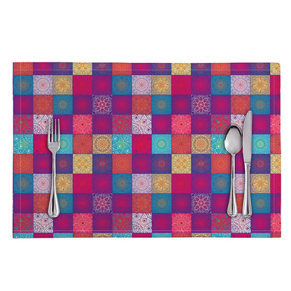 Boho Mandala Patchwork Pattern Print Placemat