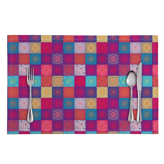 Boho Mandala Patchwork Pattern Print Placemat