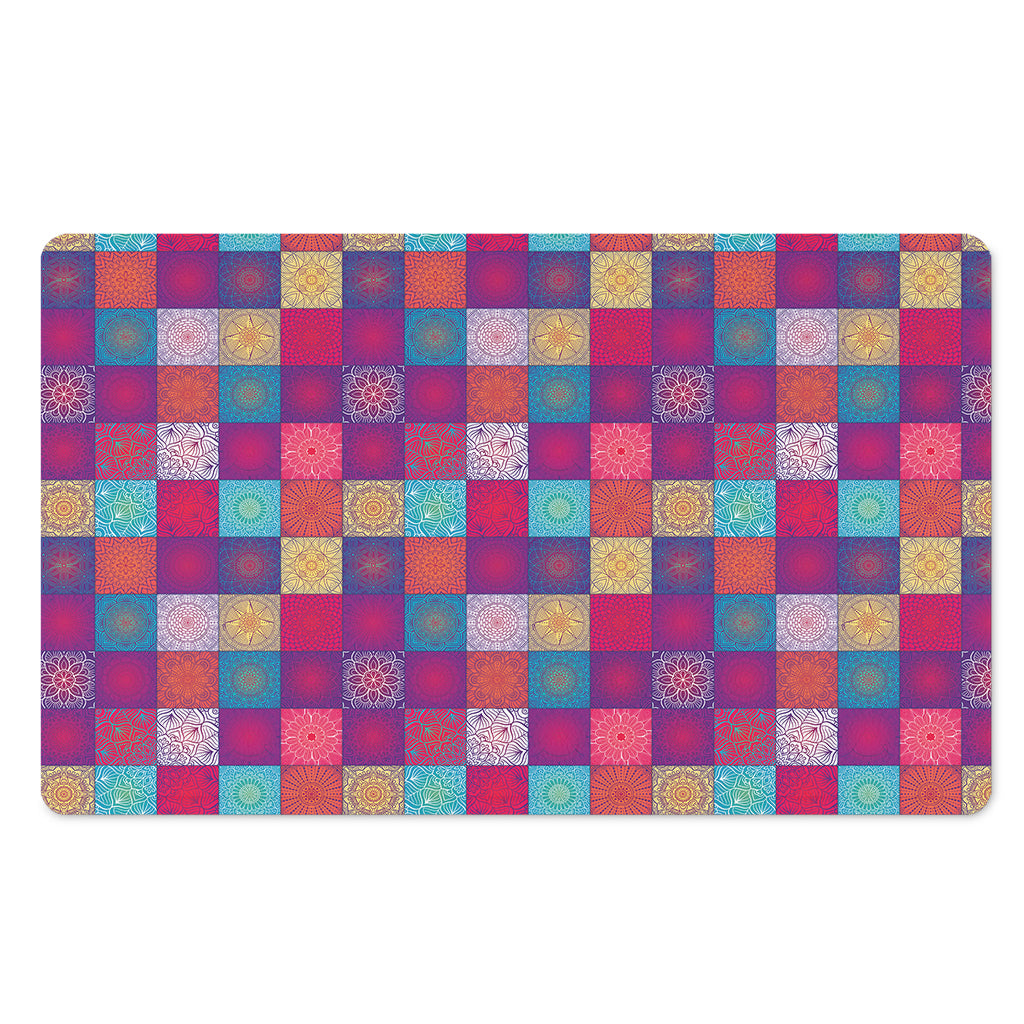 Boho Mandala Patchwork Pattern Print Polyester Doormat