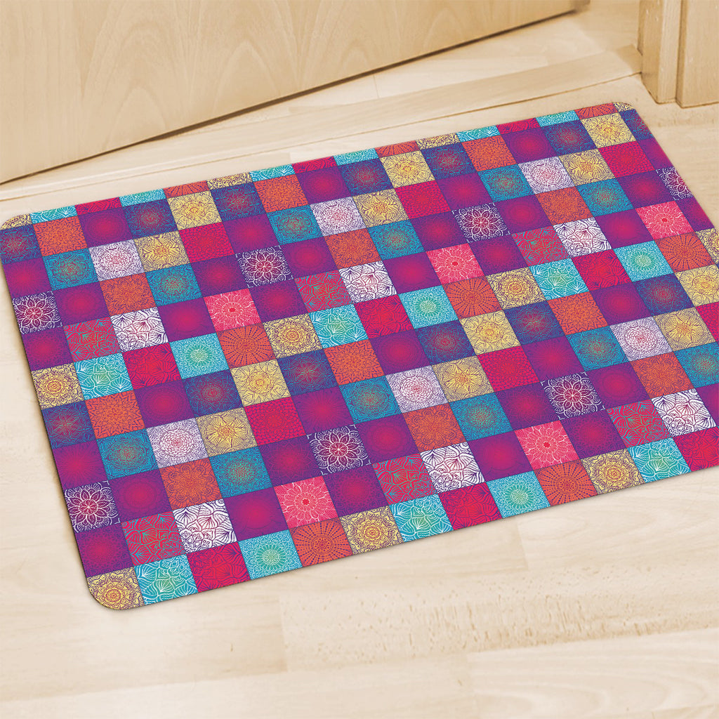 Boho Mandala Patchwork Pattern Print Polyester Doormat