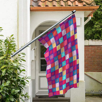 Boho Mandala Patchwork Pattern Print Polyester Flag